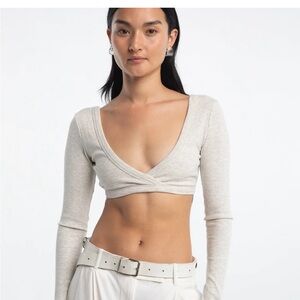 The Line by K Hinata Bra Top light heather grey XS EUC extra small women’s